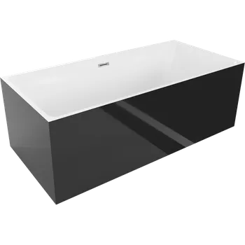 Vana Mexen Nita volně stojící vana 170 x 80 cm, bílá/černá, přepad chrom - 52091708075-01 Volně stojící vany