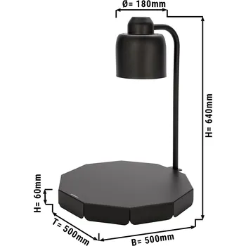 Příprava pizzy G.Gastro Commercial Buffet Infrared Food Warmer Heat Lamp PREMIUM – 250 W - Round - Black - Stainless Steel