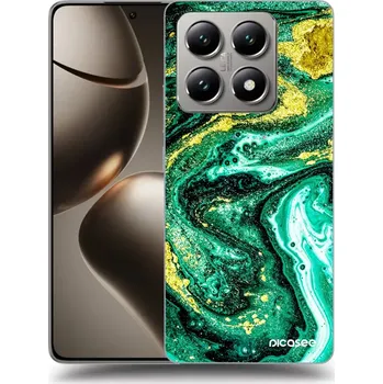 Pouzdro na mobilní telefon Picasee silikonový průhledný obal pro Xiaomi 14T Pro - Green Gold