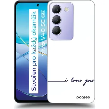 Pouzdro na mobilní telefon Picasee silikonový černý obal pro Vivo V40 SE 5G - Miluji tě