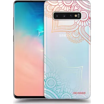 Pouzdro na mobilní telefon Picasee silikonový průhledný obal pro Samsung Galaxy S10 Plus G975 - Květinový vzor