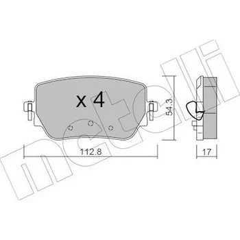 Brzdová destička Sada brzdových destiček, kotoučová brzda METELLI 22-1196-0