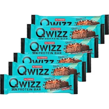 Nutrend QWIZZ Protein Bar, 6 x 60 g, čokoláda+kokos