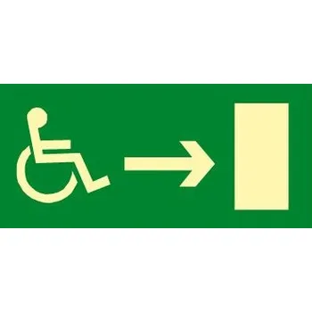 Bezbariérová úniková cesta vpravo, plast 21 x 10,5 cm