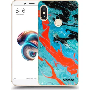 Pouzdro na mobilní telefon Picasee silikonový průhledný obal pro Xiaomi Redmi Note 5 Global - Blue Magma