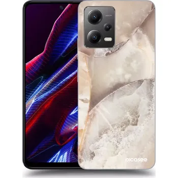 Pouzdro na mobilní telefon Picasee silikonový průhledný obal pro Xiaomi Poco X5 - Cream marble