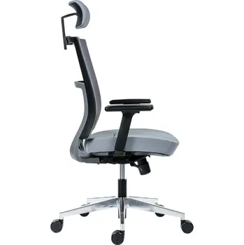 Antares Židle NEXT PDH ALU (šedá síť, šedý potah), hliníkový kříž