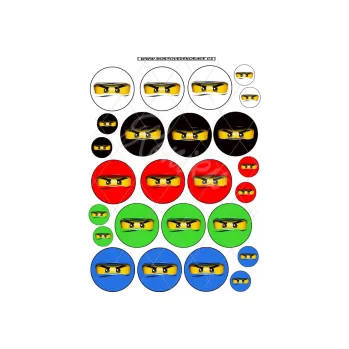 Jedlá dekorace na dort NINJA 4,8 cm A4, VARIANTA Jedlý papír 1086