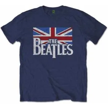 Pánské tričko Merch The Beatles: Tričko Drop T Logo The Beatles & Vintage Flag M (203666)