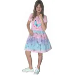 DÍVČÍ LETNÍ ŠATY SS3587 VELIKOSTI 116-146 Velikost: 134, Barva: Sv.růžová