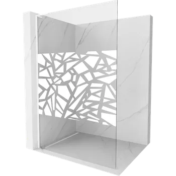 Mexen Kioto L sprchová stěna Walk-in 80 x 200 cm, bílý vzor, bílá - 800-080-103-20-85 Sprchové stěny