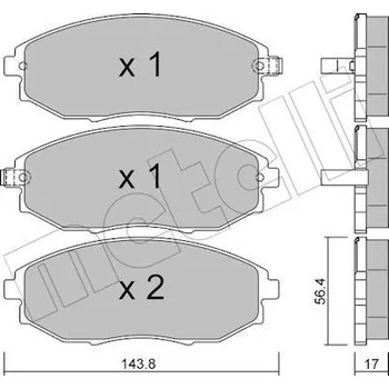 Brzdová destička Sada brzdových destiček, kotoučová brzda METELLI 22-0845-0