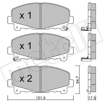 Brzdová destička Sada brzdových destiček, kotoučová brzda METELLI 22-0867-0
