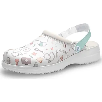 Pracovní obuv 2P Servis Pantofle Mycrom Medic Bílá/Potisk 37