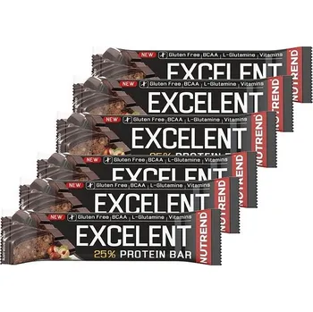Nutrend EXCELENT protein bar, 6 x 85 g, čokoláda s oříšky