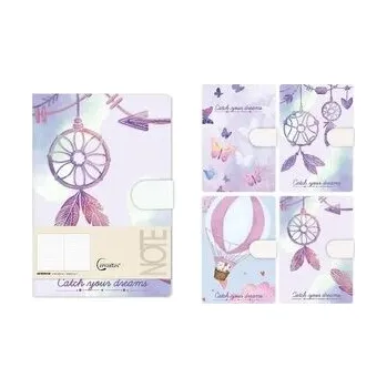 Set školních potřeb Notatnik A6 linia 144 strony na magnes Sny MIX