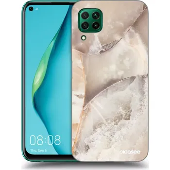 Pouzdro na mobilní telefon Picasee silikonový průhledný obal pro Huawei P40 Lite - Cream marble