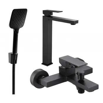 Vodovodní baterie Mexen Uno R62 vanová sada, černá - 71413R62-70 Bateriové soupravy