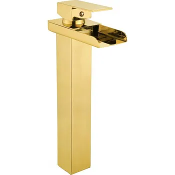 Vodovodní baterie Mexen Hydra vysoká umyvadlová baterie, zlatá - 744910-50 Umyvadlové baterie