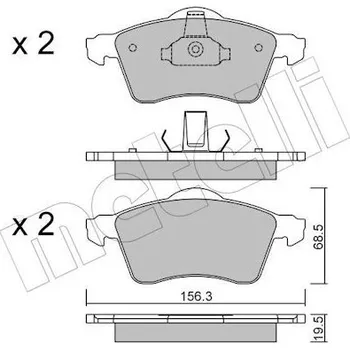 Brzdová destička Sada brzdových destiček, kotoučová brzda METELLI 22-0263-0