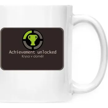 Hrnek malý bílý s potiskem krysa v domě