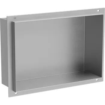 police Mexen X-Wall-NR nástěnná polička bez lemu 30 x 20 cm, inox - 1911302010 Koupelnové police