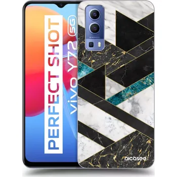 Pouzdro na mobilní telefon Picasee silikonový průhledný obal pro Vivo Y72 5G - Dark geometry