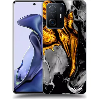 Pouzdro na mobilní telefon Picasee silikonový průhledný obal pro Xiaomi 11T - Black Gold