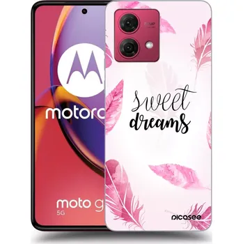 Pouzdro na mobilní telefon Picasee silikonový černý obal pro Motorola Moto G84 5G - Sladké sny