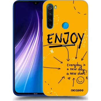 Pouzdro na mobilní telefon Picasee silikonový průhledný obal pro Xiaomi Redmi Note 8 - Enjoy
