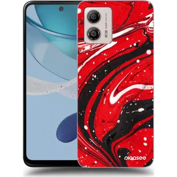 Pouzdro na mobilní telefon Picasee silikonový průhledný obal pro Motorola Moto G53 5G - Red black