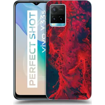 Pouzdro na mobilní telefon Picasee silikonový černý obal pro Vivo Y33s - Organic red