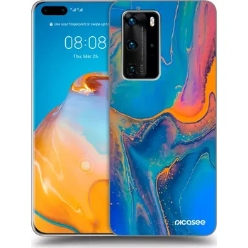 Pouzdro na mobilní telefon Picasee silikonový průhledný obal pro Huawei P40 Pro - Rainbow