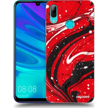 Pouzdro na mobilní telefon Picasee silikonový průhledný obal pro Huawei P Smart 2019 - Red black