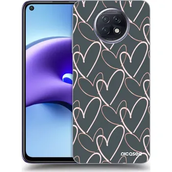 Pouzdro na mobilní telefon Picasee silikonový černý obal pro Xiaomi Redmi Note 9T - Hodně lásky