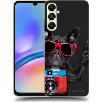 Pouzdro na mobilní telefon Picasee silikonový černý obal pro Samsung Galaxy A05s A057G - Francouzský Buldoček