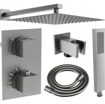 Mexen Cube DR02 nástěnná sprchová sada s dešťovou sprchou 25 cm, grafit - 77502DR0225-66 Podomítkové sprchové systémy