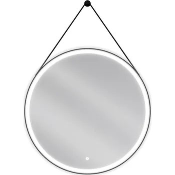 Zrcadlo Mexen Reni koupelnové zrcadlo podsvícené, kulaté 80 cm, LED 6000K, protimlhové, černý rám - 9812-080-080-611-70 Koupelnová zrcadla