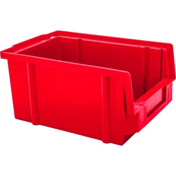 Plastový zkosený box, do 2 kg ČERVENÝ
