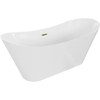 Vana Mexen Celia volně stojící vana 170 x 75 cm, bílá, přepad zlatý - 52331707500-50 Volně stojící vany