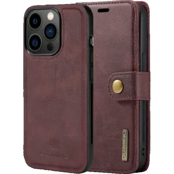 Pouzdro na mobilní telefon DG.Ming 2v1 odnímatelné flipové pouzdro pro iPhone 16 Pro Max - vínové