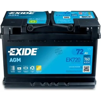 Aku EXIDE AGM Start-Stop 72Ah/12V EK720 pouze osobní odběr v Kolíně