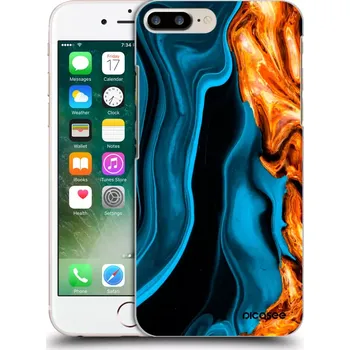 Pouzdro na mobilní telefon Picasee silikonový průhledný obal pro Apple iPhone 7 Plus - Gold blue