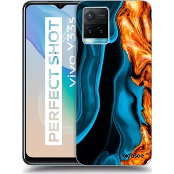 Pouzdro na mobilní telefon Picasee silikonový černý obal pro Vivo Y33s - Gold blue