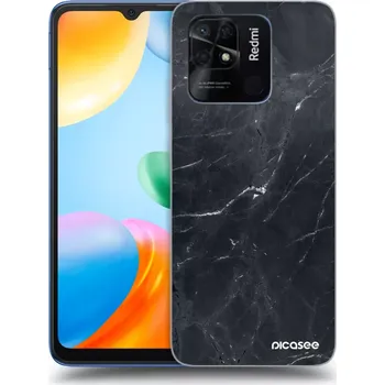 Pouzdro na mobilní telefon Picasee silikonový průhledný obal pro Xiaomi Redmi 10C - Black marble