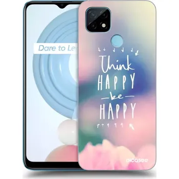 Pouzdro na mobilní telefon Picasee silikonový černý obal pro Realme C21 - Mysli pozitivně!