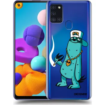 Pouzdro na mobilní telefon Picasee silikonový průhledný obal pro Samsung Galaxy A21s - Earth - Je mi fajn