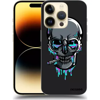 Pouzdro na mobilní telefon Picasee silikonový černý obal pro Apple iPhone 14 Pro - EARTH - Lebka 3.0