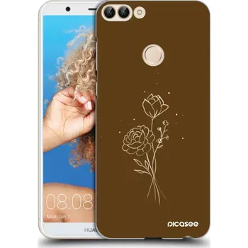 Pouzdro na mobilní telefon Picasee silikonový průhledný obal pro Huawei P Smart - Brown flowers