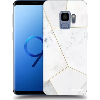 Pouzdro na mobilní telefon Picasee silikonový průhledný obal pro Samsung Galaxy S9 G960F - White tile